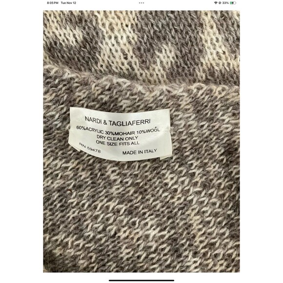 Nardi & Tagliaferri Mohair Wool Blend Leopard Print Poncho Sweater One Size - Picture 4 of 7